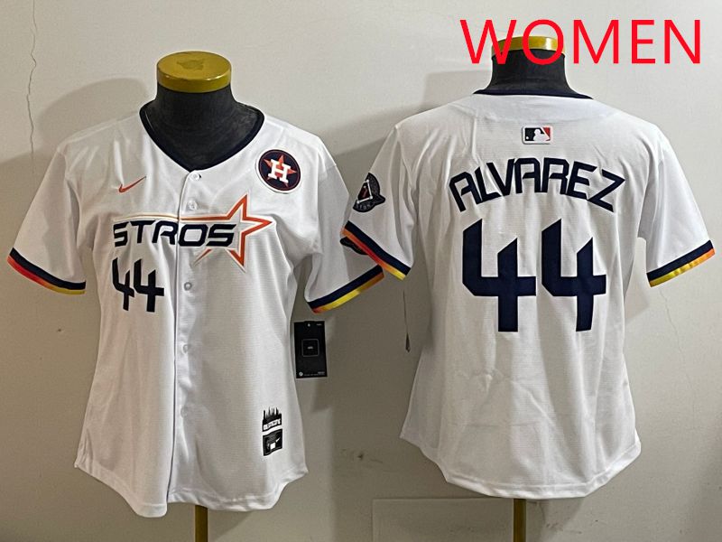 Women Houston Astros #44 Alvarez White three generations Joint Name Nike 2025 MLB Jersey style 7